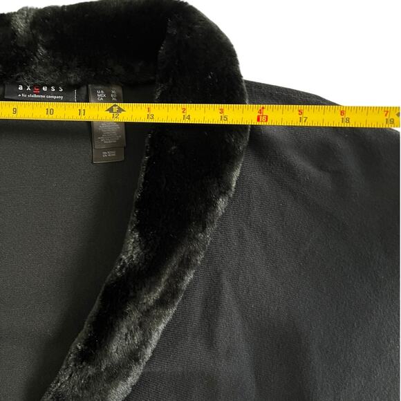 Vintage Y2K Axcess Liz Claiborned Fur Collar Cardigan XL - Picture 5 of 8